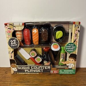 Brooklyn Lollipop Sushi Counter Playset for Kids Toy 22 Pieces of Fun New in Box